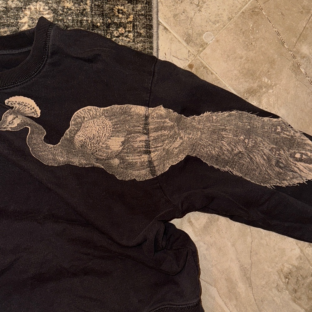 J. Crew Black Sweatshirt with Bird Motif - Picture 3 of 4